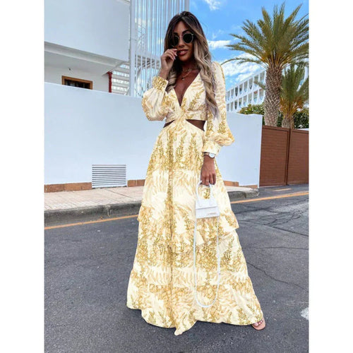 Maxi Dress Women | Cut-Out Waist & Boho Floral Occasion Style