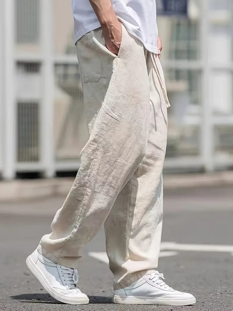 Men's Baggy Trousers | Wide Leg & Elasticated Drawstring Waist