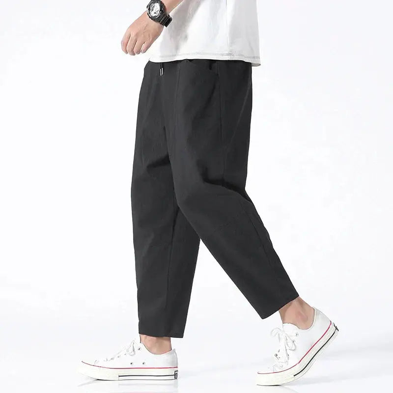 Men's Cropped Pants | Elasticated Waist & Tapered Fit