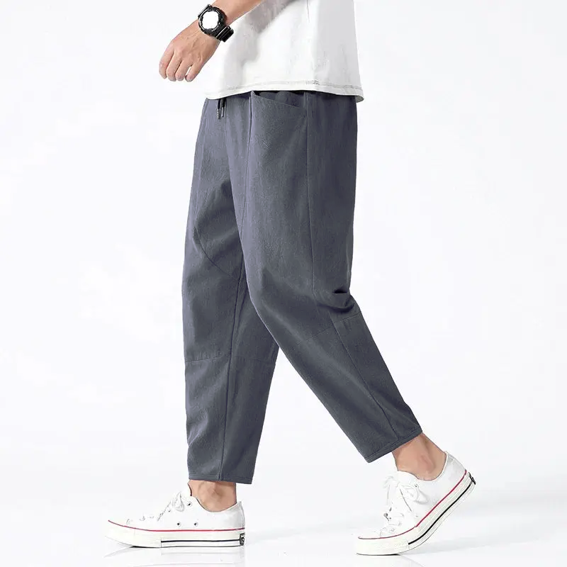 Men's Cropped Pants | Elasticated Waist & Tapered Fit