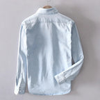 Men's Denim Polo | Long Sleeve & Button-Down Collar