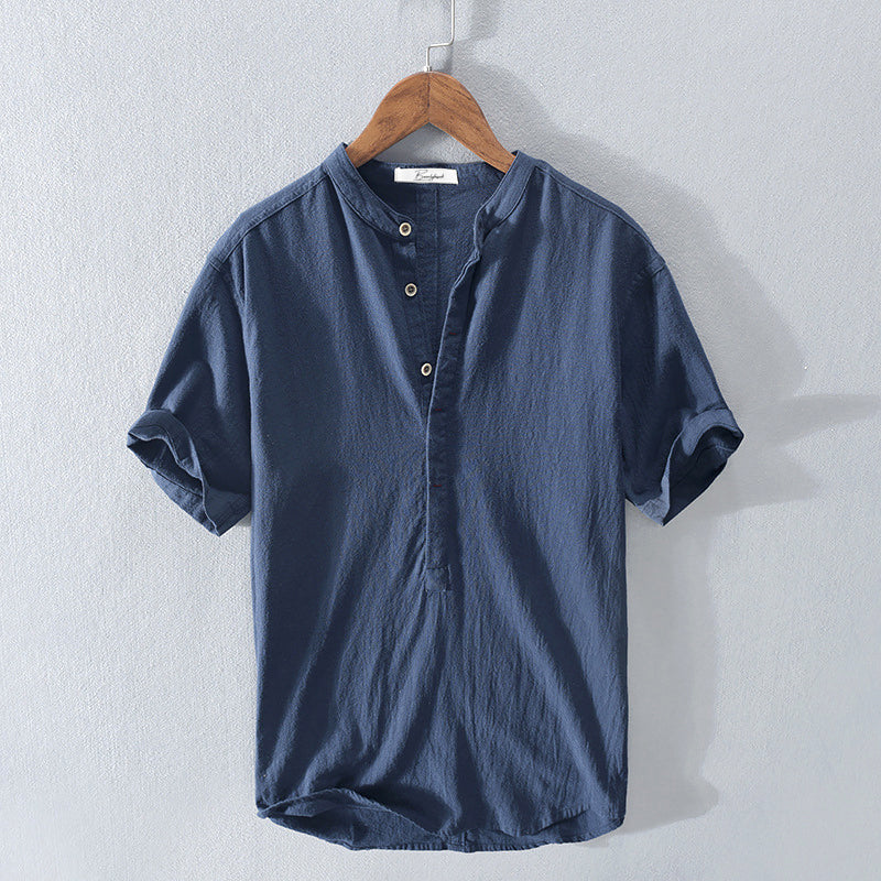 Men's Henley Shirt | Stand Collar Design