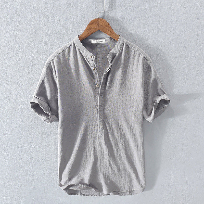 Men's Henley Shirt | Stand Collar Design