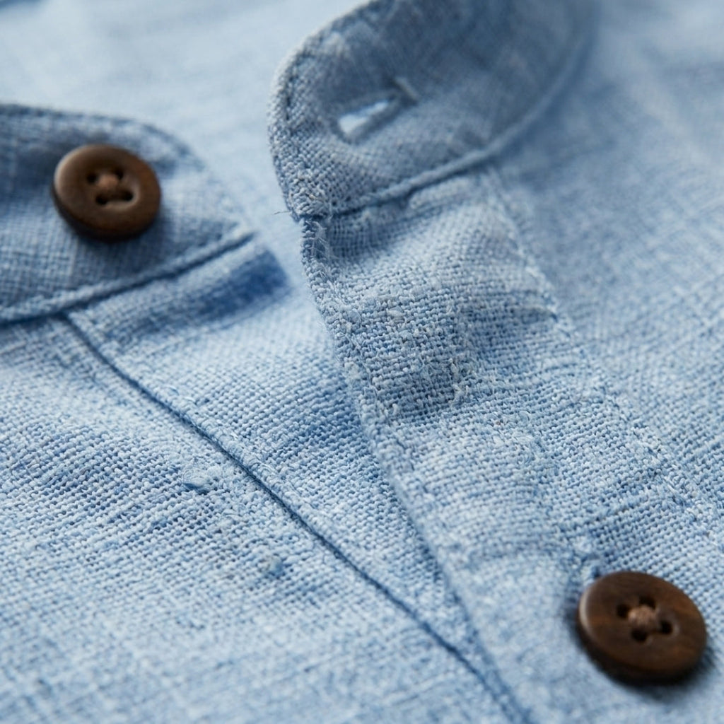 Men's Henley Shirt | Stand Collar Design