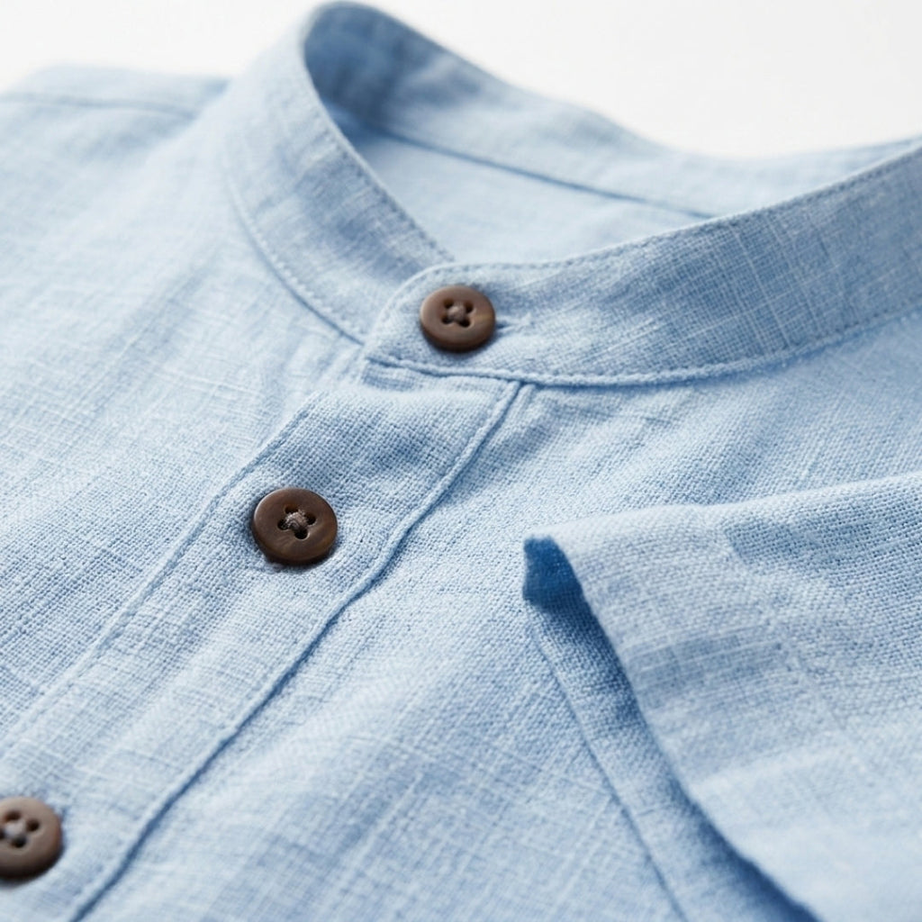 Men's Henley Shirt | Stand Collar Design