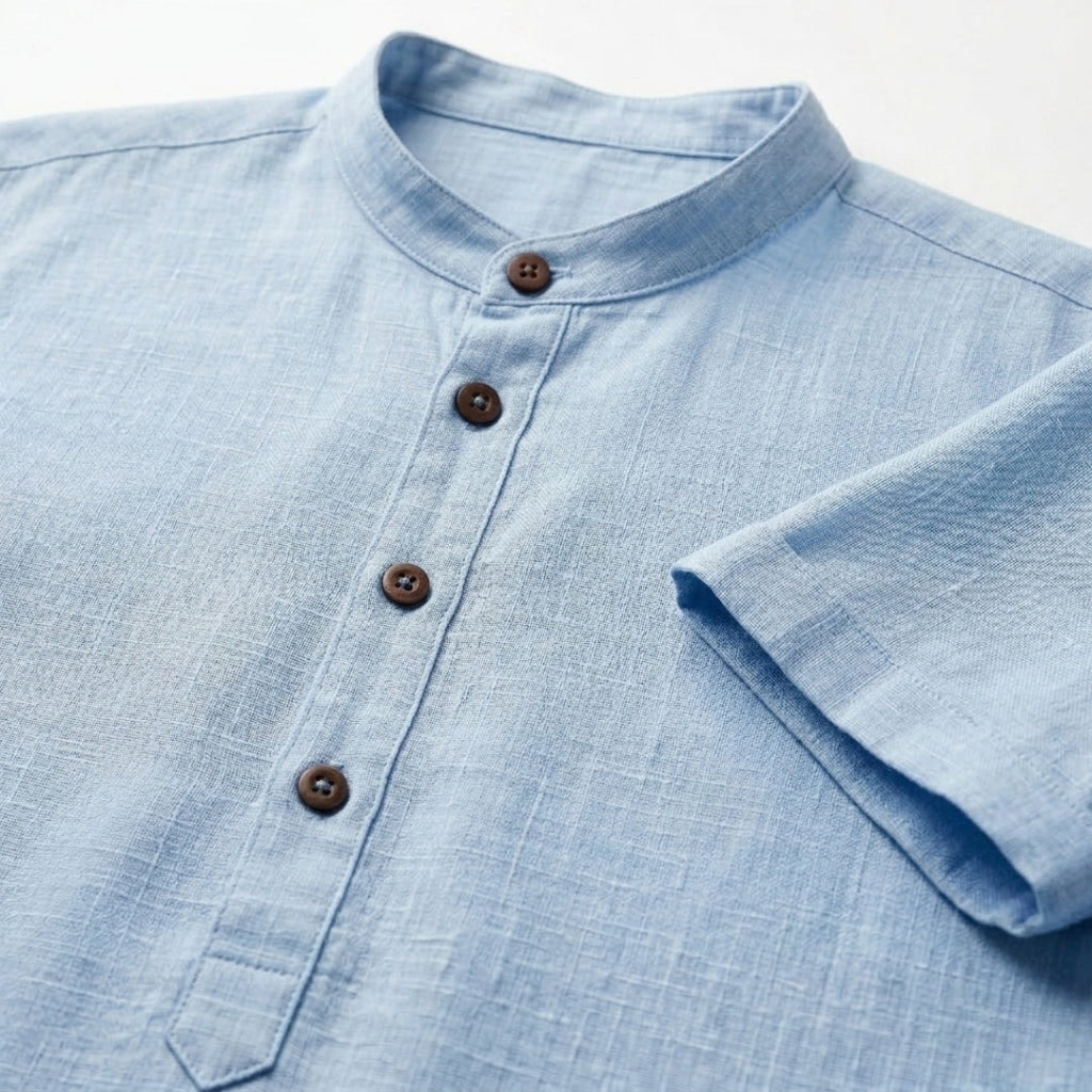 Men's Henley Shirt | Stand Collar Design