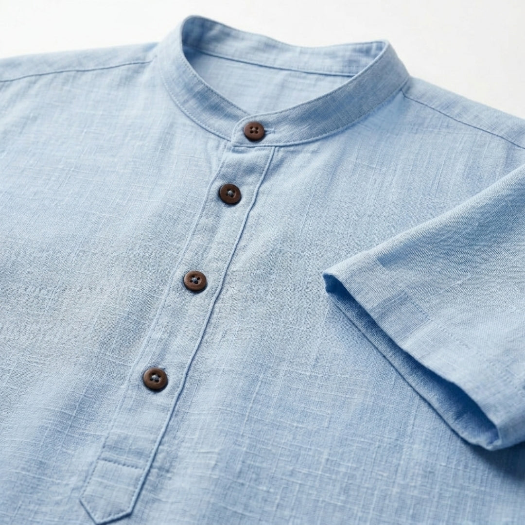 Men's Henley Shirt | Stand Collar Design
