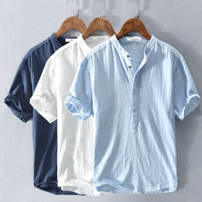 Men's Henley Shirt | Stand Collar Design
