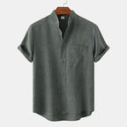 Men's Henley Shirt | Stand Collar & Everyday Casual Fit