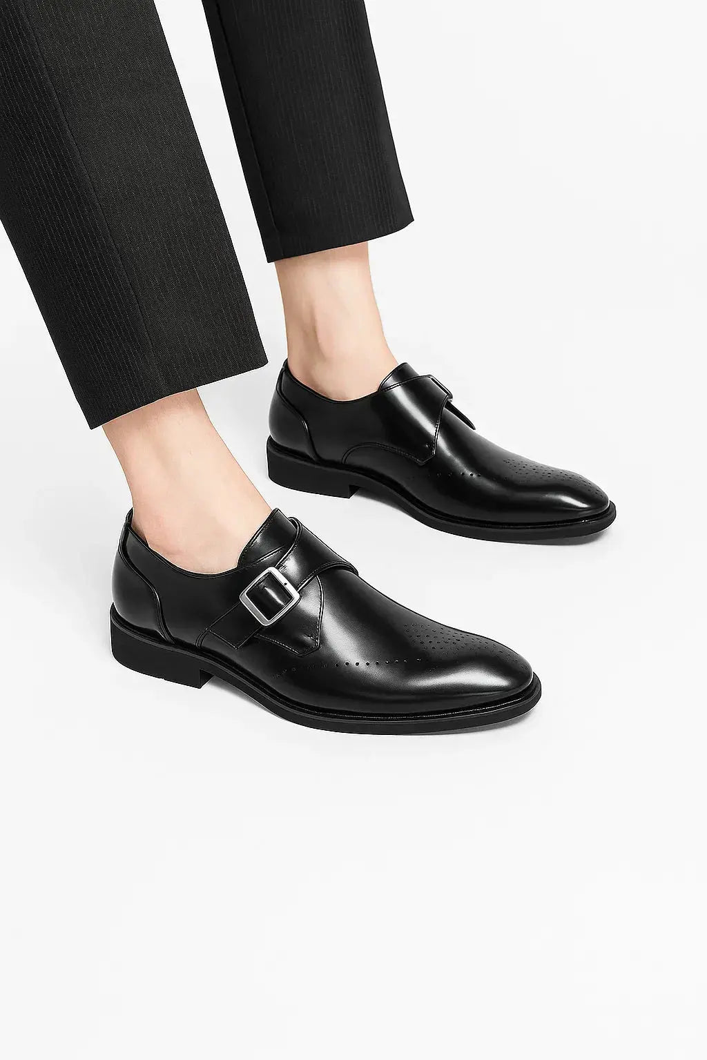 Men's Loafers | Monk Strap Buckle Formal Dress Shoes for Weddings & Events