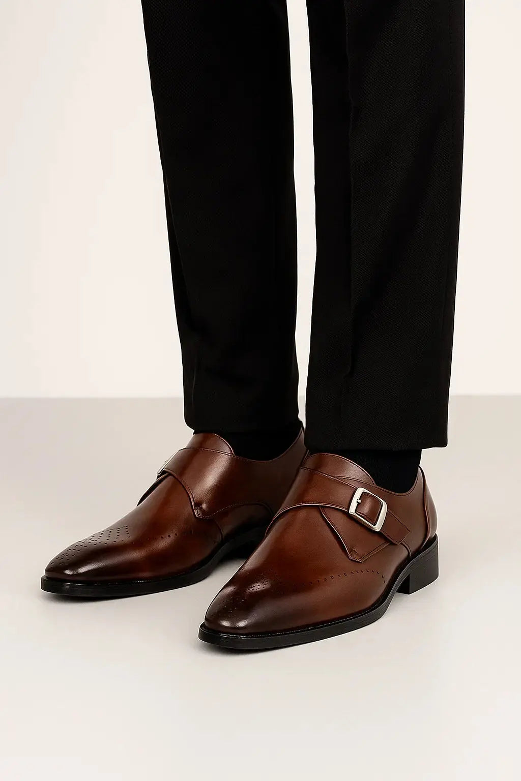 Men's Loafers | Monk Strap Buckle Formal Dress Shoes for Weddings & Events