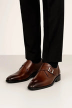 Men's Loafers | Monk Strap Buckle Formal Dress Shoes for Weddings & Events