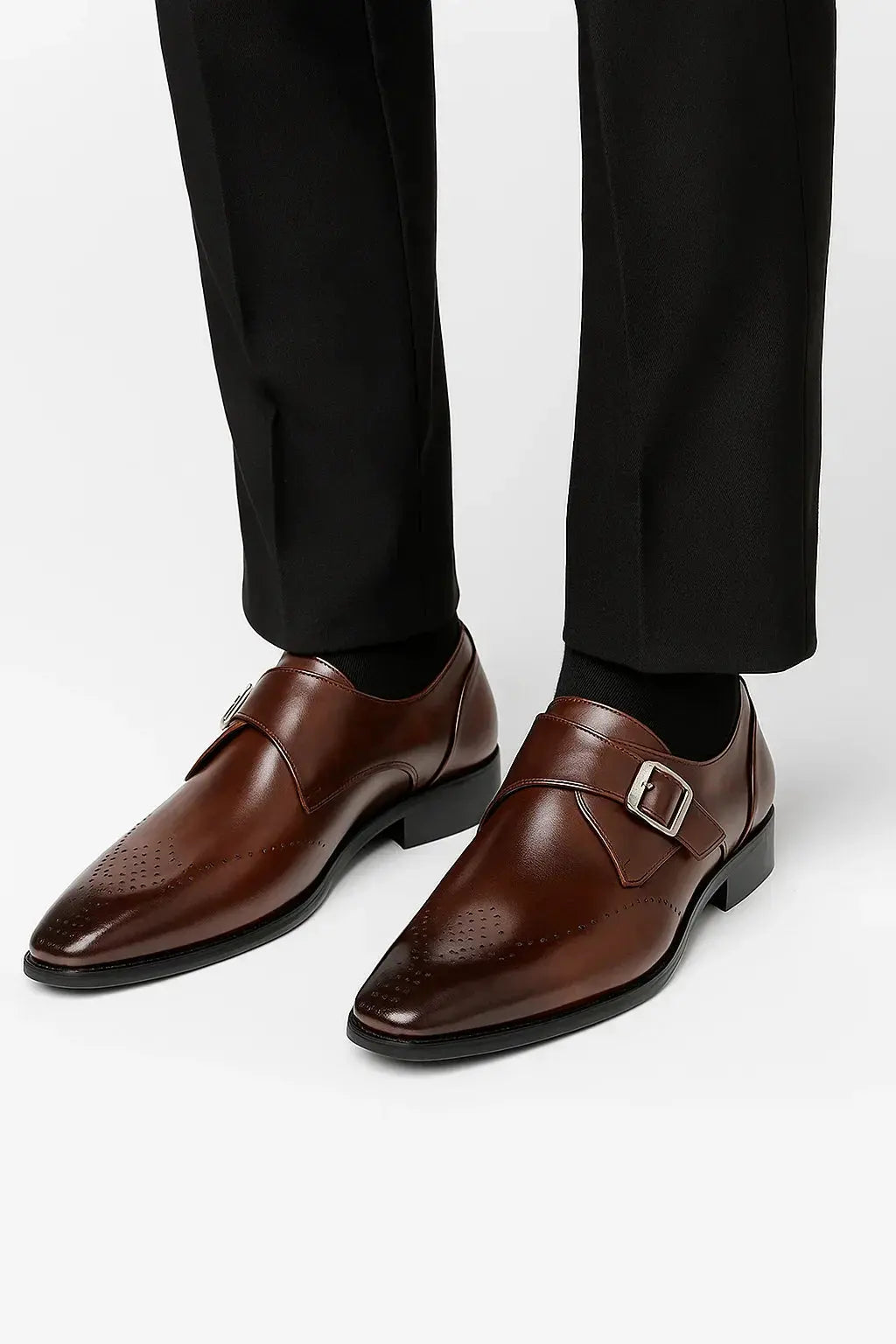 Men's Loafers | Monk Strap Buckle Formal Dress Shoes for Weddings & Events