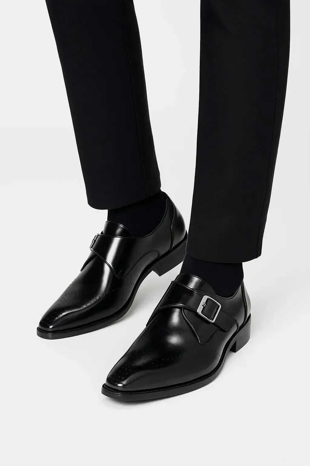 Men's Loafers | Monk Strap Buckle Formal Dress Shoes for Weddings & Events