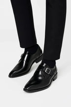 Men's Loafers | Monk Strap Buckle Formal Dress Shoes for Weddings & Events