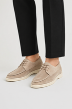 Men's Loafers | Suede Lace-Up & Contrast Sole