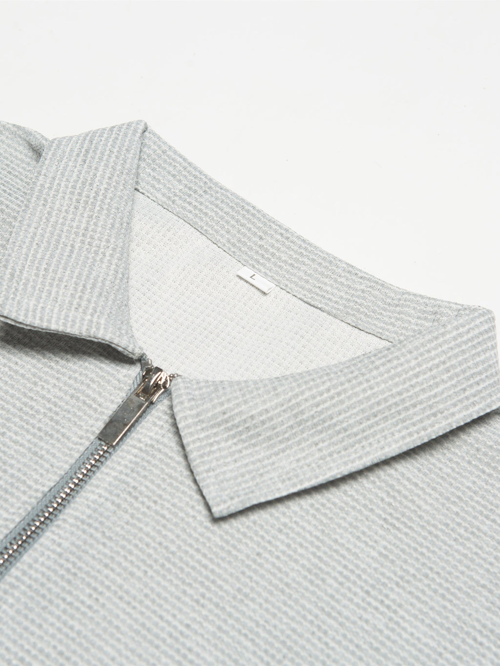Men's Polo Shirt | Quarter Zip & Waffle Texture