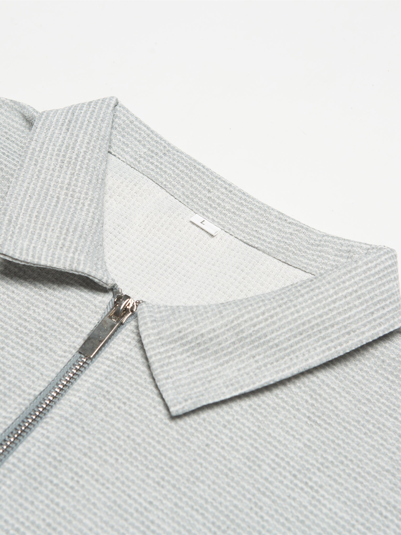 Men's Polo Shirt | Quarter Zip & Waffle Texture