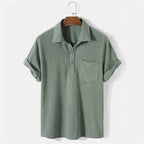 Men's Polo Shirt | Ribbed Texture & Chest Pocket Design