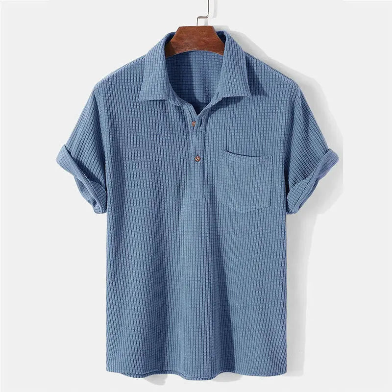 Men's Polo Shirt | Ribbed Texture & Chest Pocket Design