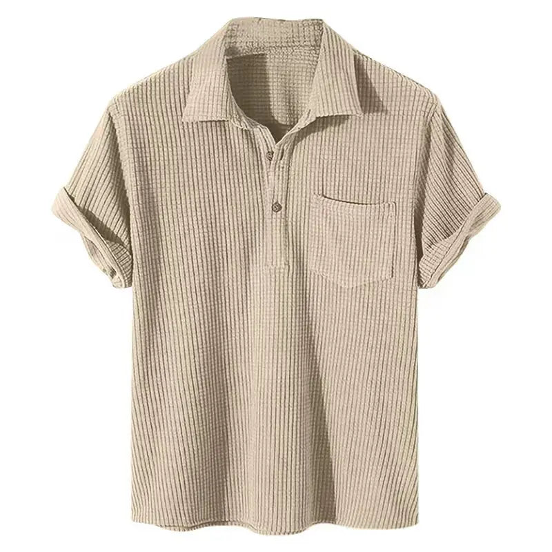Men's Polo Shirt | Ribbed Texture & Chest Pocket Design