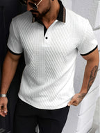 Men's Polo Shirt | Textured Knit & Contrast Collar