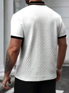 Men's Polo Shirt | Textured Knit & Contrast Collar