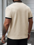 Men's Polo Shirt | Textured Knit & Contrast Collar