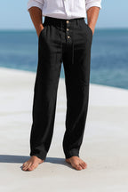 Men's Straight Leg Trousers | Relaxed Fit Smart Casual Holiday Pants