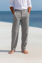 Men's Straight Leg Trousers | Relaxed Fit Smart Casual Holiday Pants