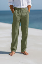Men's Straight Leg Trousers | Relaxed Fit Smart Casual Holiday Pants