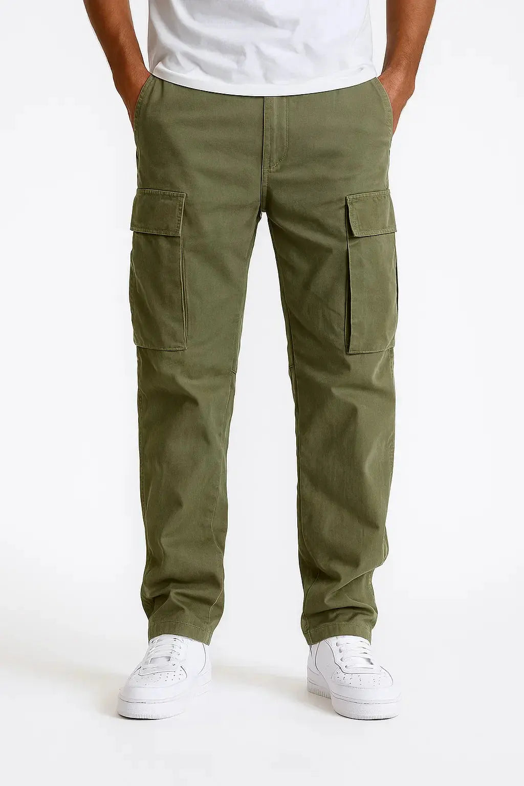 Men's Tactical Pants | Loose Fit Cargo Trousers with Elastic Waist