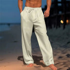 Men's Trousers | Relaxed Drawstring Wide Leg Smart Casual Pants