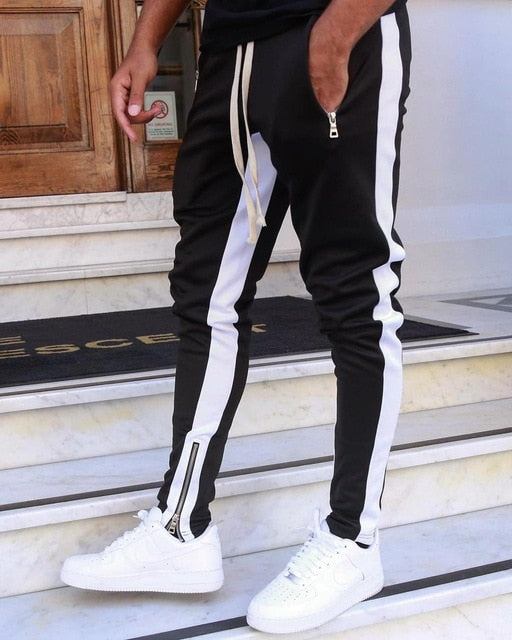 Men's Trousers | Side Stripe Track & Ankle Zip Detail