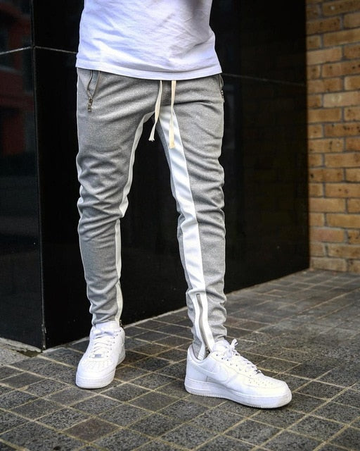 Men's Trousers | Side Stripe Track & Ankle Zip Detail
