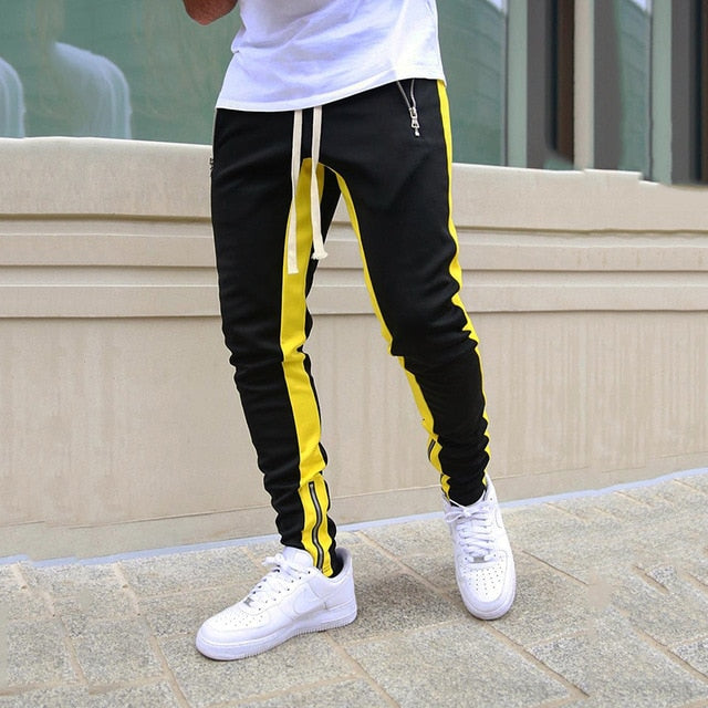 Men's Trousers | Side Stripe Track & Ankle Zip Detail
