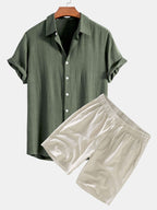 Men's Two Piece Set | Shirt & Shorts Summer Outfit