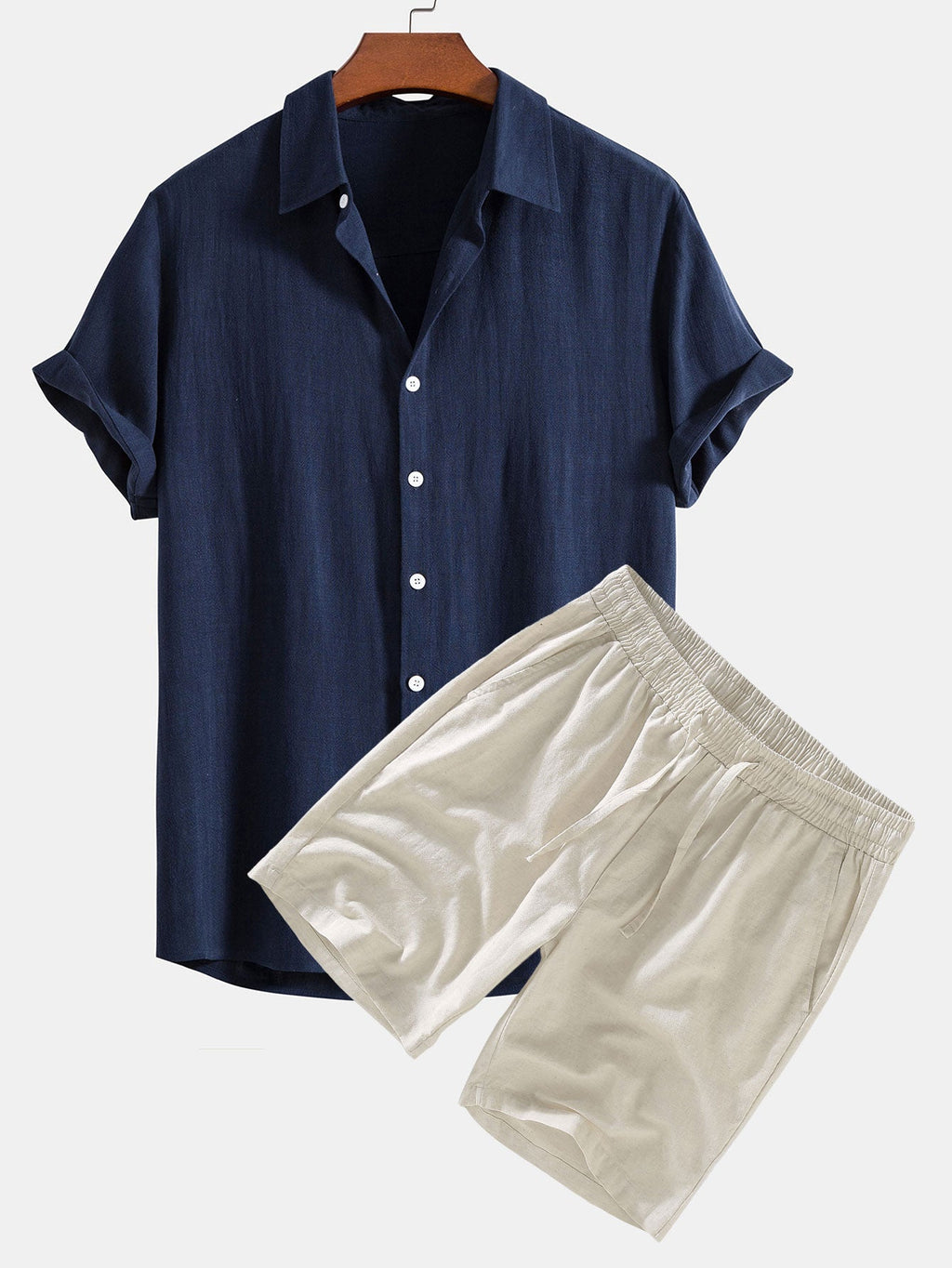 Men's Two Piece Set | Shirt & Shorts Summer Outfit