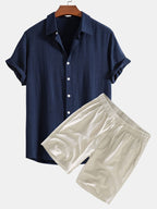 Men's Two Piece Set | Shirt & Shorts Summer Outfit