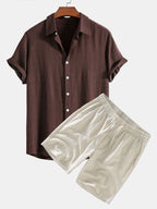 Men's Two Piece Set | Shirt & Shorts Summer Outfit