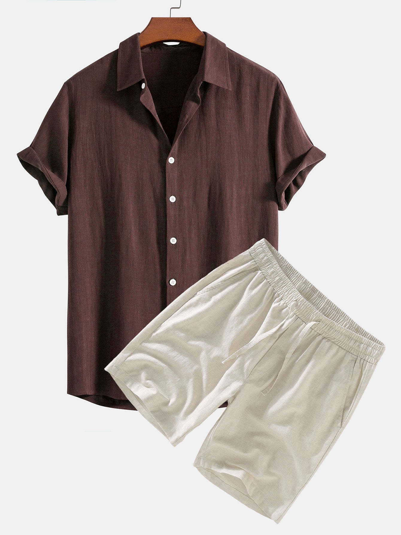Men's Two Piece Set | Shirt & Shorts Summer Outfit