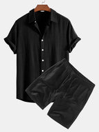 Men's Two Piece Set | Shirt & Shorts Summer Outfit