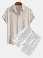 Men's Two Piece Set | Shirt & Shorts Summer Outfit