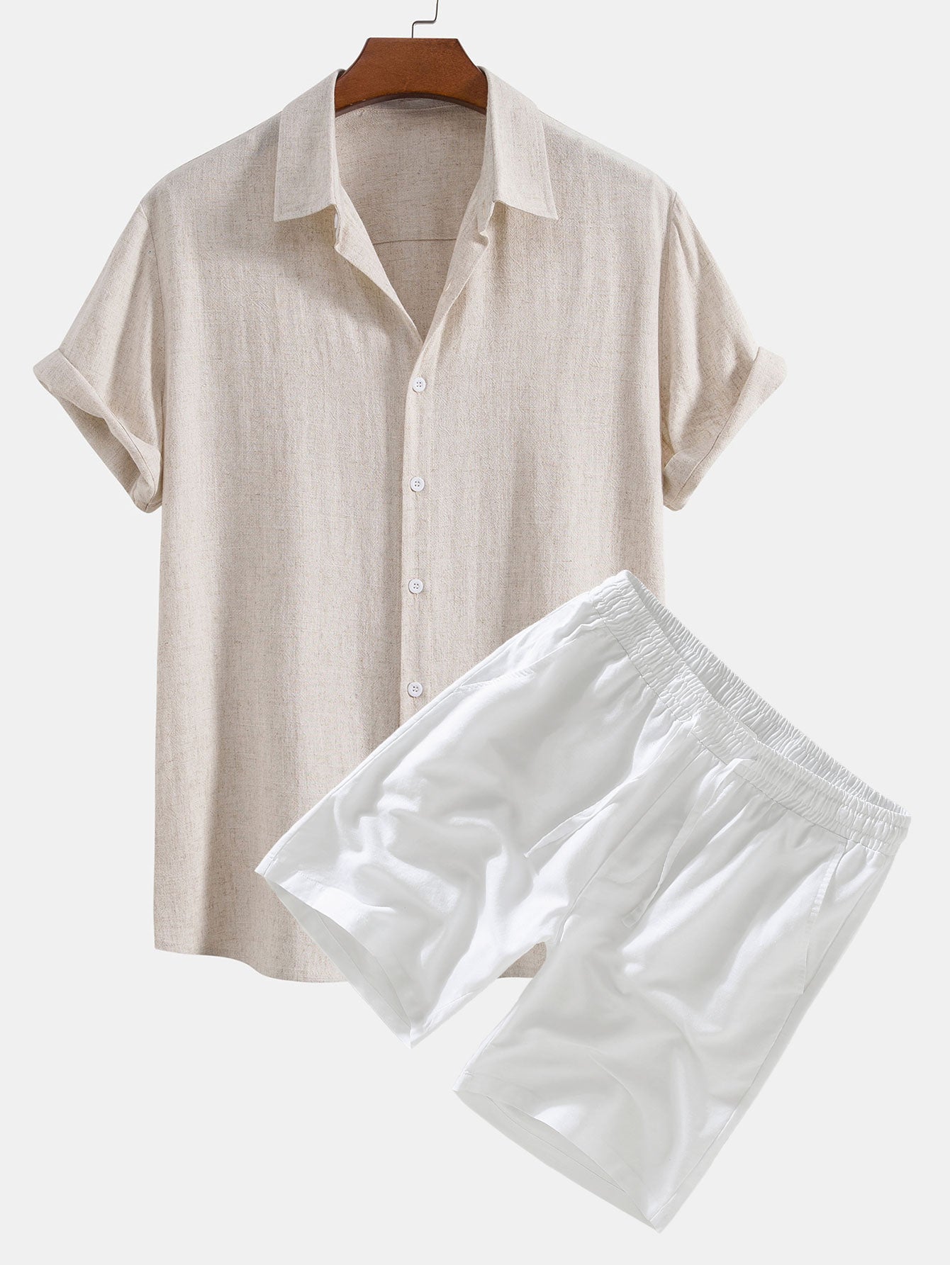 Men's Two Piece Set | Shirt & Shorts Summer Outfit