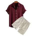 Men's Two Piece Set | Shirt & Shorts Summer Outfit