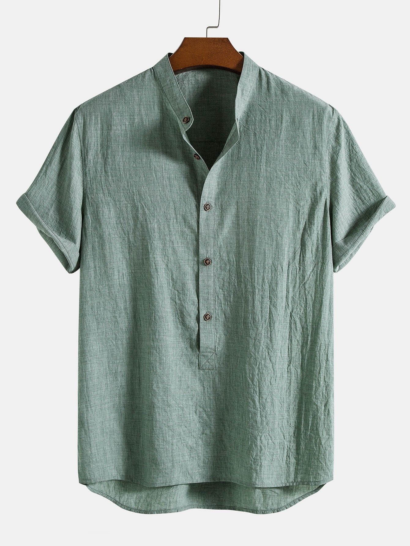 Men's Two Piece Set | Stand Collar Shirt & Trousers