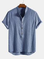 Men's Two Piece Set | Stand Collar Shirt & Trousers