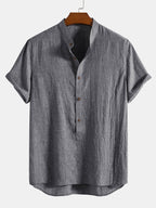 Men's Two Piece Set | Stand Collar Shirt & Trousers