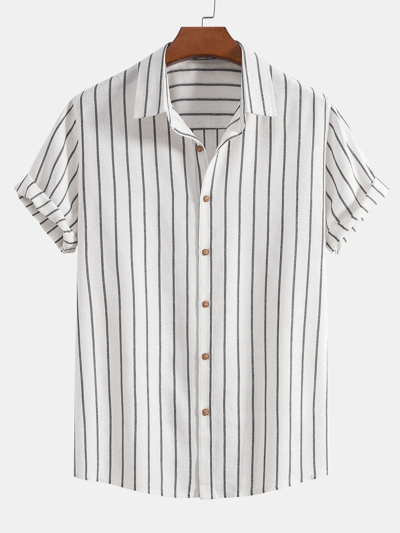 Men's Two Piece Set | Striped Shirt & Drawstring Trousers