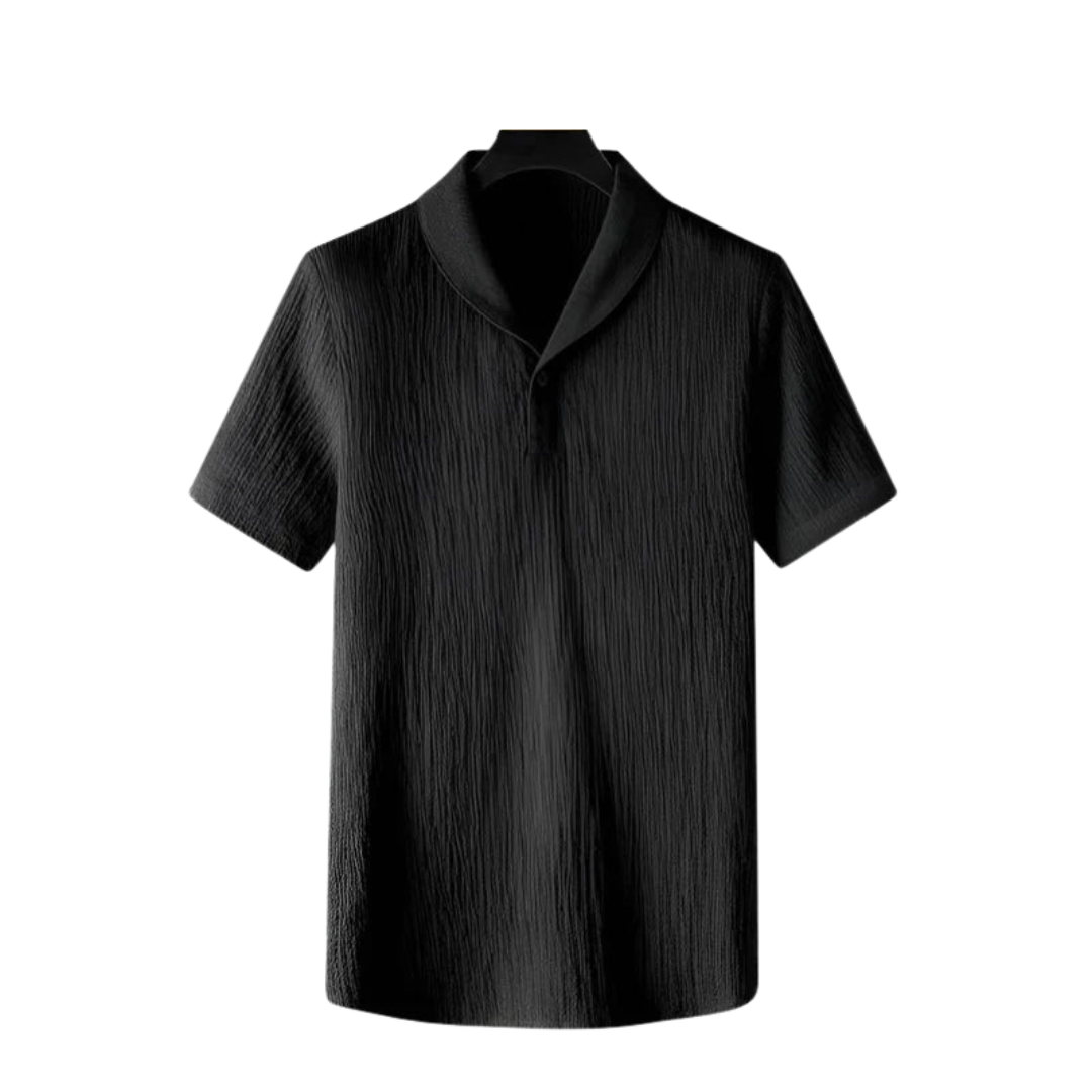 Men's Two Piece Set | Textured Polo & Drawstring Trousers